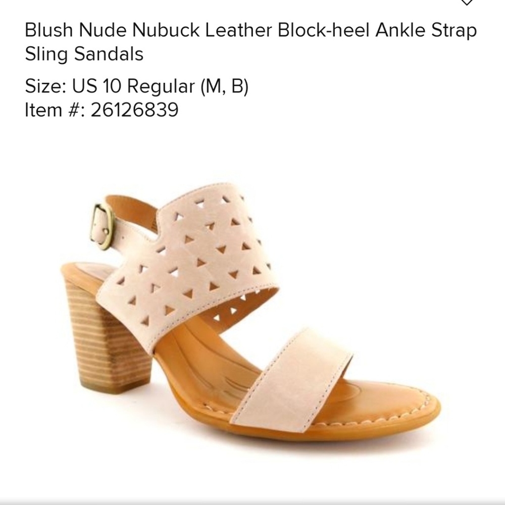 BORN LEATHER BLOCK HEEL SANDAL